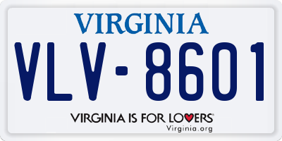 VA license plate VLV8601