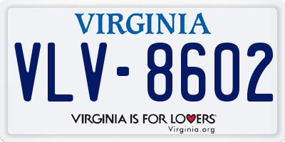 VA license plate VLV8602