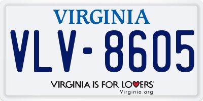 VA license plate VLV8605