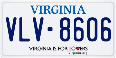 VA license plate VLV8606