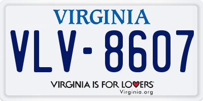 VA license plate VLV8607