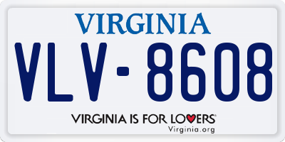 VA license plate VLV8608