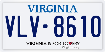 VA license plate VLV8610