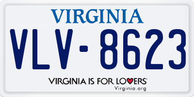 VA license plate VLV8623