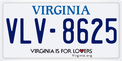 VA license plate VLV8625