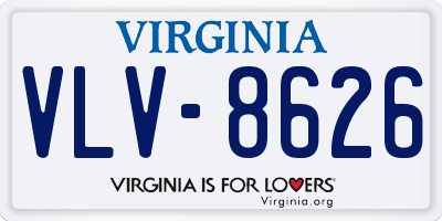 VA license plate VLV8626