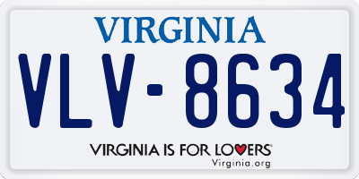 VA license plate VLV8634