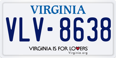 VA license plate VLV8638