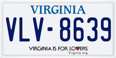 VA license plate VLV8639