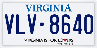 VA license plate VLV8640