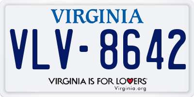 VA license plate VLV8642