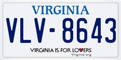 VA license plate VLV8643