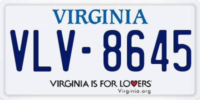 VA license plate VLV8645