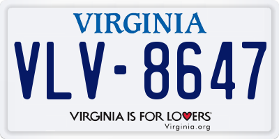 VA license plate VLV8647