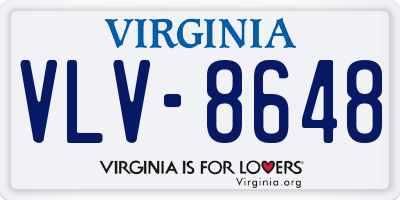 VA license plate VLV8648