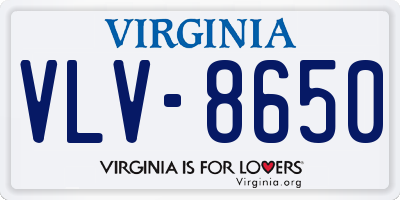 VA license plate VLV8650