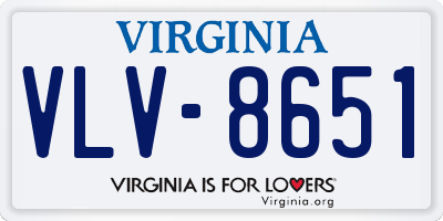 VA license plate VLV8651