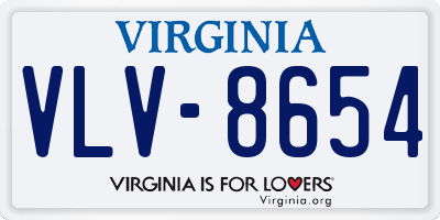 VA license plate VLV8654