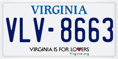 VA license plate VLV8663