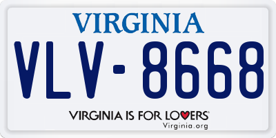 VA license plate VLV8668