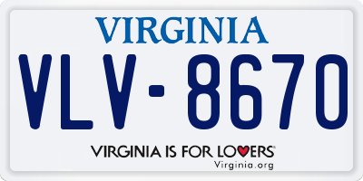 VA license plate VLV8670