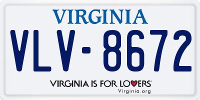 VA license plate VLV8672