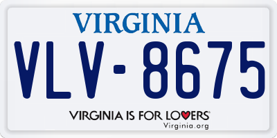 VA license plate VLV8675
