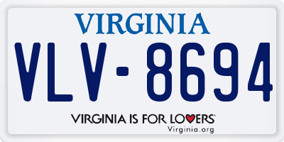 VA license plate VLV8694