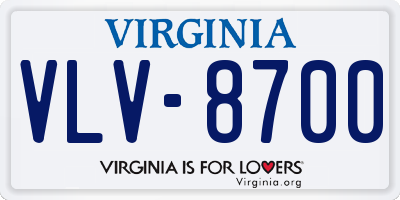 VA license plate VLV8700