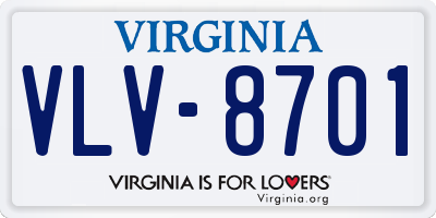 VA license plate VLV8701