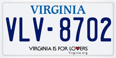 VA license plate VLV8702