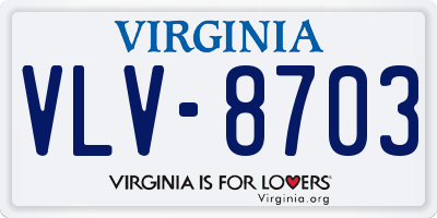 VA license plate VLV8703