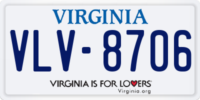 VA license plate VLV8706