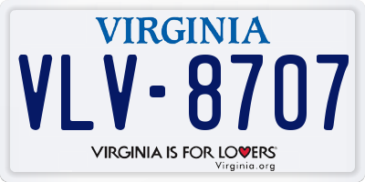 VA license plate VLV8707