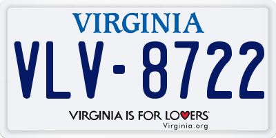 VA license plate VLV8722