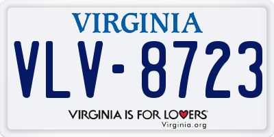 VA license plate VLV8723