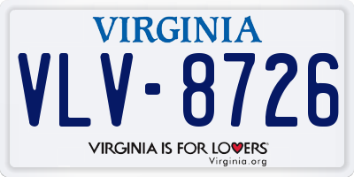 VA license plate VLV8726