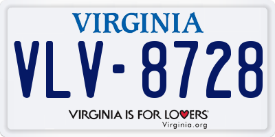 VA license plate VLV8728