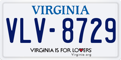 VA license plate VLV8729