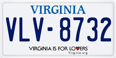 VA license plate VLV8732