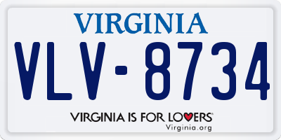 VA license plate VLV8734