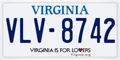 VA license plate VLV8742