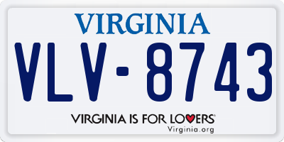 VA license plate VLV8743