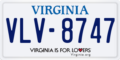 VA license plate VLV8747