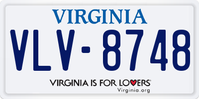 VA license plate VLV8748