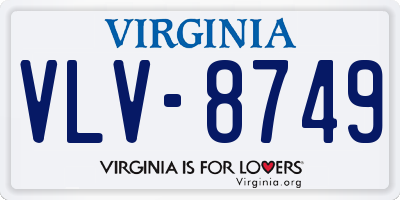 VA license plate VLV8749