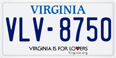 VA license plate VLV8750