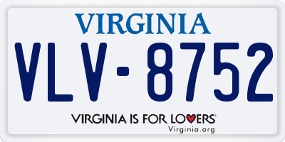 VA license plate VLV8752