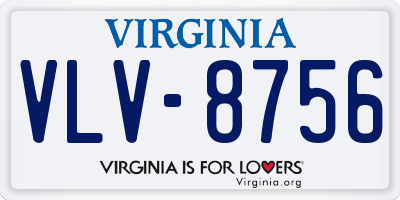 VA license plate VLV8756