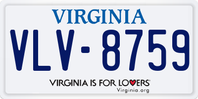 VA license plate VLV8759